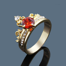 Женское кольцо с фианитом, Золотое кольцо с короной для помолвки 2024 - купить недорого