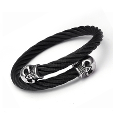 Vintage Braided Skeleton Open Cuff Bracelet Skull Stainless Steel Chain Link Bangle & Bracelet Men Women Charm Jewelry 2024 - buy cheap