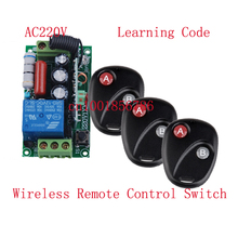 AC220V 10A 1CH RF Wireless Switch Controle Remoto 1 Receptor & 3 Transmissor de Luz Da Lâmpada LED SMD Um EM B OFF