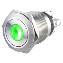 Interruptor de Metal Led momentáneo de 19mm, corteza de acero inoxidable abierta, Micro viaje verde, 6V 2024 - compra barato