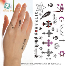 Водостойкая Временная тату-наклейка на боди-арт, маленькие перекрестные тату-наклейки на палец, флэш-тату, искусственные татуировки для девочек и женщин 2022 - купить недорого