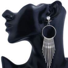 Metal Ethnic Korean Long Large Earrings Boho Danging Bridal Fringed Statement Drop Tassel Earring For Women Accessories 2024 - buy cheap