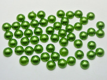 200 Dark Green Half Pearl Bead 10mm Flat Back Round Gems Scrapbook Craft 2024 - buy cheap