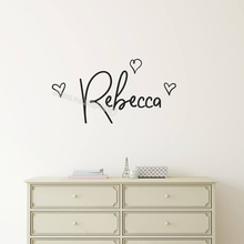 Personalized Custom Name Wall Sticker Girls boys Name Hearts Decor Decal Art Nursry Childrens Bedroom Kid Playroom poster EB480 2024 - buy cheap