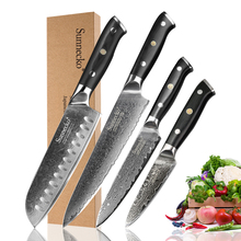 SUNNECKO Damascus Santoku Chef Paring Utility Knife Japanese VG10 Steel Blade Sharp Cutter G10 Handle 4PCS Kitchen Knives Set 2024 - buy cheap