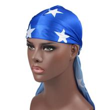 Star bandana para homens, chapéu de hip-hop tipo rapper floral, turbante elástico, para mulheres, touca de quimioterapia, chapéu de pirata sedoso 2024 - compre barato