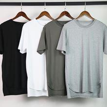 Camiseta de algodón de estilo hip hop para hombre, camisa de manga corta con dobladillo irregular, punk, informal, vintage, unisex 2024 - compra barato