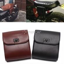 1x Black/Brown PU Leather Motorcycle Luggage Tool Side Bag Saddlebag Tool Bag Universal Fit For Harley Honda Suzuki Kawasaki 2024 - buy cheap