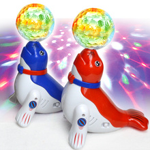 Электрический Акробатический мяч с морским львом, 3D световая проекция, Электрическая универсальная головоломка, игрушки для животных, электрические игрушки для домашних животных, музыкальные игрушки 2024 - купить недорого