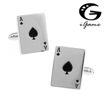 iGame Poker Cufflinks Wholesale&retail Novelty Casino Playing Card A Design Quality Brass Material Free Shipping 2024 - buy cheap