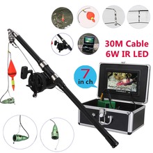 GAMWATER Aluminum alloy Underwater Fishing Video Camera Kit 6W IR LED Lights with 7" Inch HD  Color Monitor Sea wheel 15m 30m 2024 - buy cheap