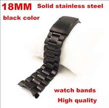 new product - 1PCS High quality 18MM Solid Stainless Steel links Watch band Watch strap black color- 08141 2024 - buy cheap