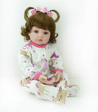 22" Soft Vinyl Silicone Lifelike Reborn Baby Doll Toys Fashion Gift Newborn Babies Girl Toys Dolls with Short Curly Brown Hair 2024 - buy cheap