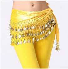New style Belly dance costumes velvet 128 gold coins  belly dance hip scarf for women belly dancing belts 2024 - buy cheap