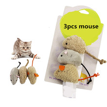 Mouse de pelúcia para gatos, brinquedo interativo de pelúcia para gato com nova simulação de brinquedo, 3 peças, resistente à mordida e riscos 2024 - compre barato