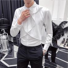 Мужская деловая рубашка/мужская приталенная рубашка из чистого хлопка с длинным рукавом в стиле ретро, осень 2019 2024 - купить недорого