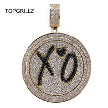 TOPGRILLZ-collar con colgante XO para hombre, cadenas de Color dorado y plateado, estilo Hip Hop, Punk, CZ 2024 - compra barato