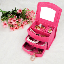 AOJCAJA FREE Promotions jewelry box Cosmetic box organizer casket purple rose-red pink red optional Women's Gifts 2024 - buy cheap