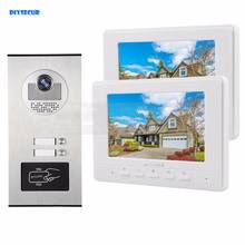 DIYSECUR 7" Apartment Video Intercom Doorbell Video Door Phone System 700 TVLine IR Camera Build-in RFID Reader For 2 Families 2024 - buy cheap