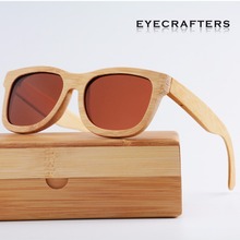 Gafas de sol polarizadas con espejo para hombre y mujer, lentes de sol de madera de bambú Natural 100%, estilo Retro Vintage, diseñador de marca 2024 - compra barato