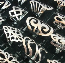 300Pcs Whole Packs iron Alloy Silver Plated Rings For Women Men Jewelry Bulk Lots RL130 Free Shipping 2024 - buy cheap