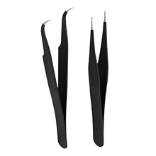 2Pcs Stainless Steel Curved + Straight Eyelash Extension Tweezer Set Multi-functional Pincet Makeup Tools 2024 - buy cheap