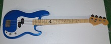 top quality QShelly custom blue sparkle metallic 4 strings P white pickguard electric bass guitar musical instrument shop 2024 - buy cheap