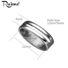 RUIMO 316l Stainless Steel Bracelet Making Beads Accessories 12*6mm Square Holes Spacer Beads Charms For DIY Jewelry Making 2024 - buy cheap