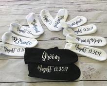 Calcetines personalizados con cualquier texto, para novia, dama de honor, regalo para boda, boda 2024 - compra barato
