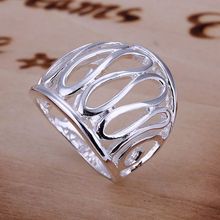 925 joia anel banhado a prata elegante fashion polegar oco anel para mulheres & homens presente joias de prata anéis para dedos smtr059 2024 - compre barato