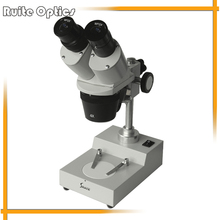 Microscópio Estéreo Binocular com Top Lihgt Iluminação Total Ampliação 30X 60X para Reparação do Relógio Student Educacional 2024 - compre barato