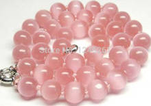 Очаровательный AAA + + 10 мм розовый мексиканский Опал круглые бусины ожерелье ручной работы Веревка Цепи бусины натуральный ювелирный камень (минимальный Order1) 2024 - купить недорого