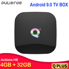 PULIERDE-Dispositivo de TV inteligente Q Plus, decodificador con Android 9,0, H6, cuatro núcleos, 4GB, 32GB, H2.65, WIFI 4K, 2,4 GHz, reproductor multimedia, dispositivo de TV inteligente, 4GB, 64GB 2024 - compra barato