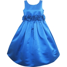 Sunny Fashion Vestido Menina Flor Menina Vestido Azul Shinning Casamento Pageant Dama de honra Roupas para crianças 2020 verão Princesa Festa Vestidos Sundress 2024 - compre barato