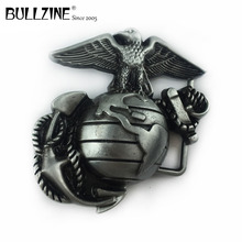 La Bullzine venta al por mayor de los marines logotipo hebilla de cinturón con acabado Peltre FP-02517 adecuado para 4cm de ancho cinturón 2024 - compra barato