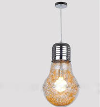 10"  Stylish Big Bulb Modle Dining Room Pendant Lamp Free ShippinG New Modern Aluminum Wire inside Glass ball Fixture 2024 - купить недорого