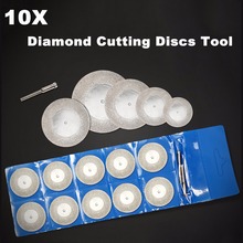 10pcs/set 30mm Mini Diamond Cutting Off Wheel Discs + Shank for Rotary Tool 2024 - buy cheap