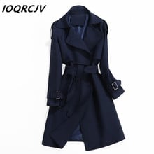 Women Trench Coat 2019 Spring Autumn Fashion Casual Slim Long Sleeves Classic Double-Breasted Long Windbreaker Female Outwear 2024 - buy cheap