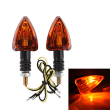 Universal 2pcs DC 12v Mini Motorcycle Motorbike Turn Signal Indicators Arrow Carbon Amber Light for Honda Yamaha All Motorbikes 2024 - buy cheap