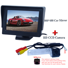 Monitor traseiro para carro volkswagen, passat b5/jetta/touran/caddy, 4.3 polegadas, tela hd ccd + 4 ir, kit com câmera de backup 2024 - compre barato