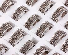 Wholesale Bulk Lots 25Pcs 316L 8MM 3Row CZ Inlay Stainless Steel Rings Memorial Engagement Valentine Fashion Jewelry 17-21MM 2024 - buy cheap