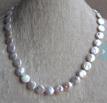 Wholesale Pearl Necklace, Coin 18 Inches 11-12mm White Color Freshwater Pearl Necklace, Wedding Bridesmaids Jewelry. 2024 - buy cheap