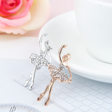 Ballet Girl Dancer Crystal Brooches Women Cute Pin Cartoon Beautiful Princess Ballerina Punk Boy Jewelry 2024 - buy cheap