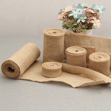 2M Natural Jute Burlap Hessian Ribbon Rolls Vintage Rustic Wedding ecoration Christmas Gift Wrapping Festival Party Home Decor 2024 - buy cheap