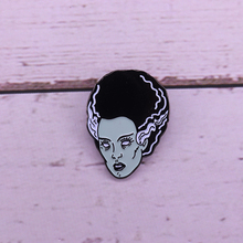 Vintage Bride of Frankenstein Horror Enamel Lapel Pin 2024 - buy cheap