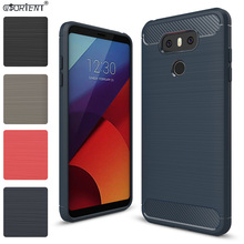 Telefone funda para lg g6 fibra de carbono escovado à prova de choque cabido caso lgg6 lgh870 lgh870gs lgh870gs silicone macio tpu amortecedor capa 2024 - compre barato