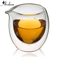Arshen 200 мл прозрачная термостойкая двухслойная чайная чашка ручной работы, кувшин с теплоизоляцией для китайского чая кунг-фу, чайная чашка, кофейные чашки 2024 - купить недорого