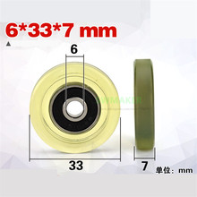 Roda de poliuretano revestido com 7mm e 6*33*7mm, polia de rolamento 626 silenciosa e transparente, roda de rolamento mecânico mi mi com 10 peças 2024 - compre barato