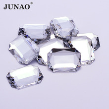 JUNAO 30*40mm Big Size Clear Crystals Flatback Acrylic Rhinestones Applique Glue On Strass Crystal Non Sewing Stones 2024 - buy cheap