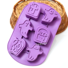 New arrivals 6 cavities halloween design food grade silicone small fondant bread candy mold for christmas halloween decoration 2024 - buy cheap